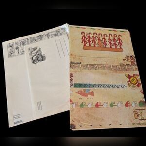 80s Vintage Colorful Aztec-Inspired‎ Stationery Set Mexico NIP